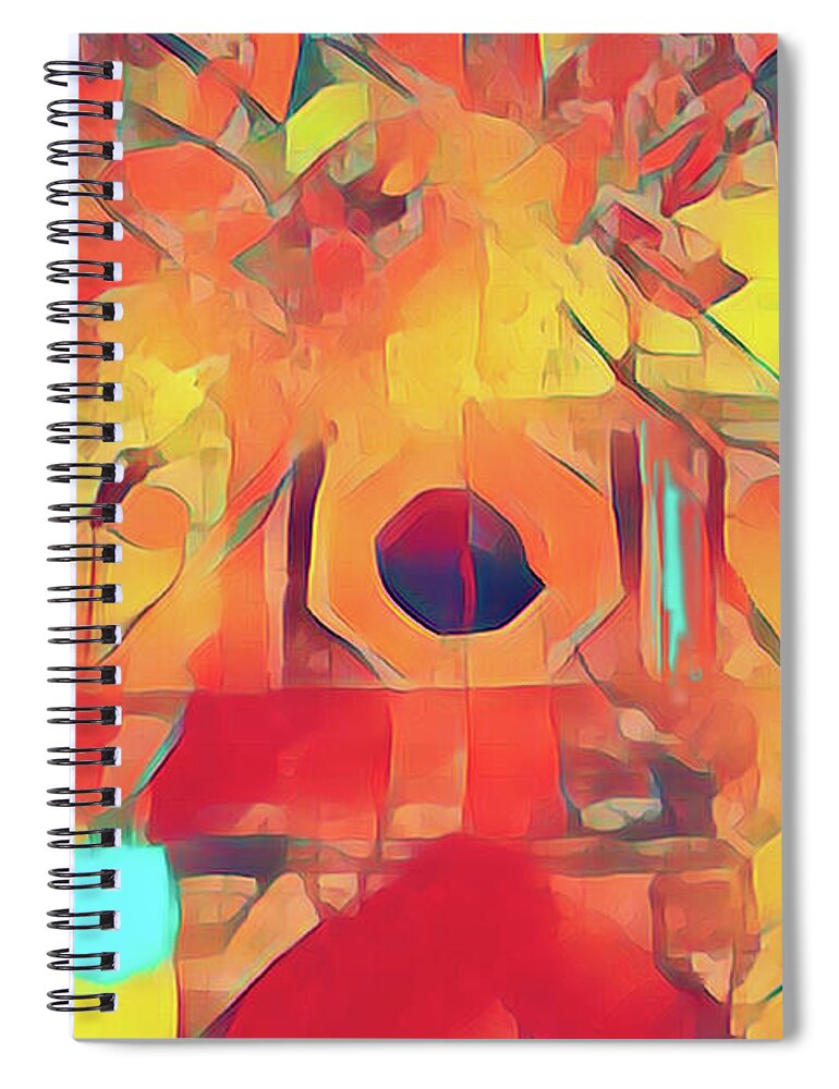 Fiesta Spiral Notebook featuring the digital art Fiesta Mexicana Abstract by Tatiana Travelways