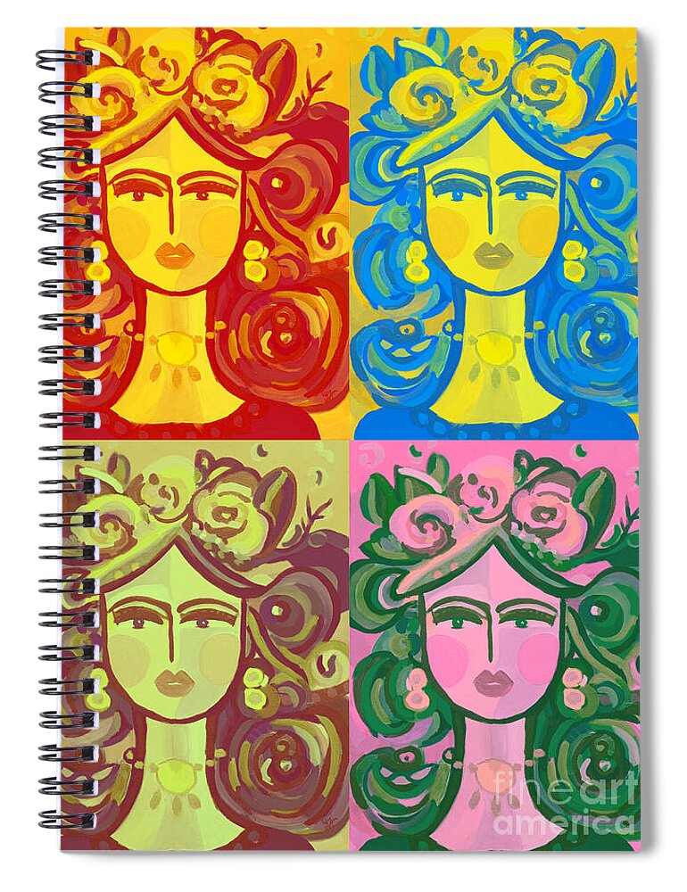  Spiral Notebook featuring the painting Fiesta Time 2 by Patsy Walton