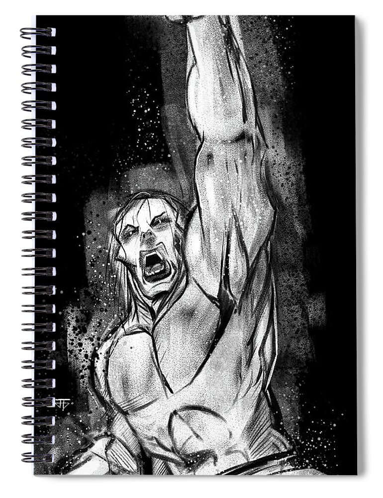 Fighting Spirit Spiral Notebook featuring the painting Fighting Spirit by John Gholson
