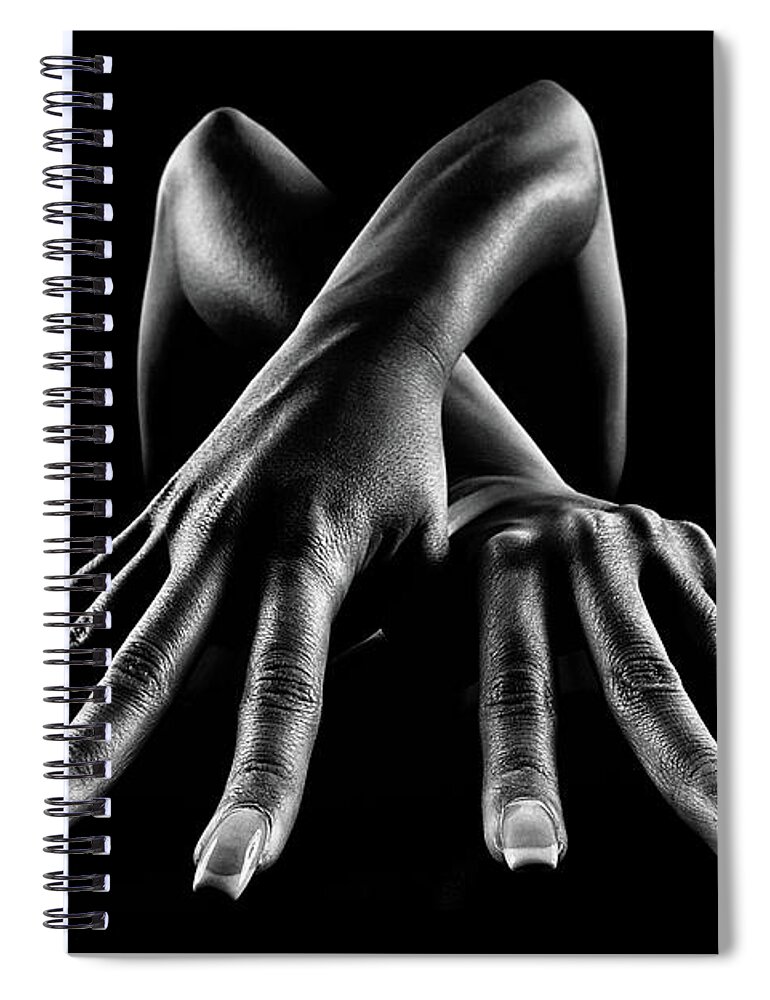 Hands Spiral Notebook featuring the photograph Figurative Body Parts by Johan Swanepoel