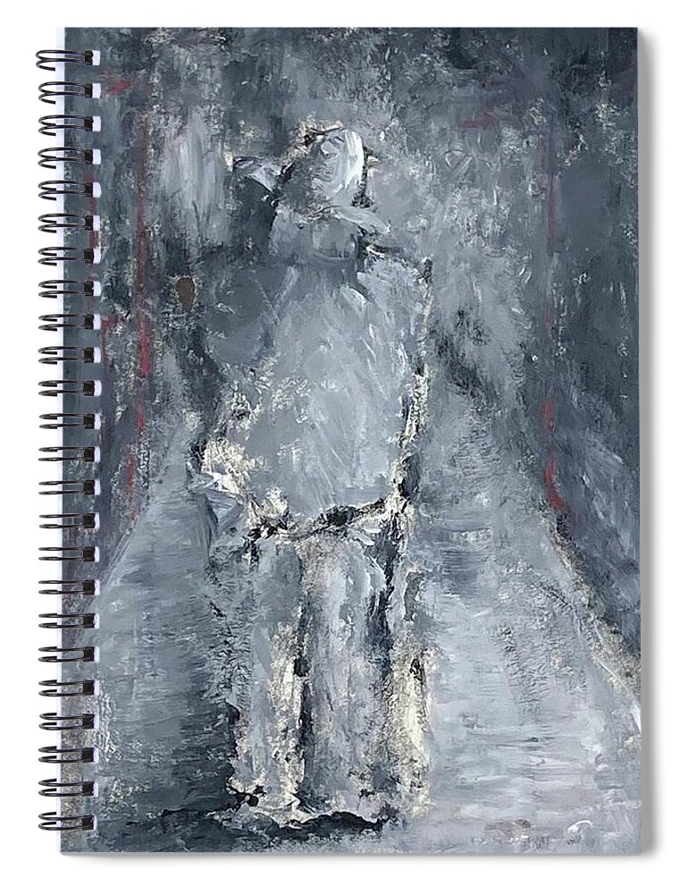 Figure Spiral Notebook featuring the painting Figure with hat by David Euler