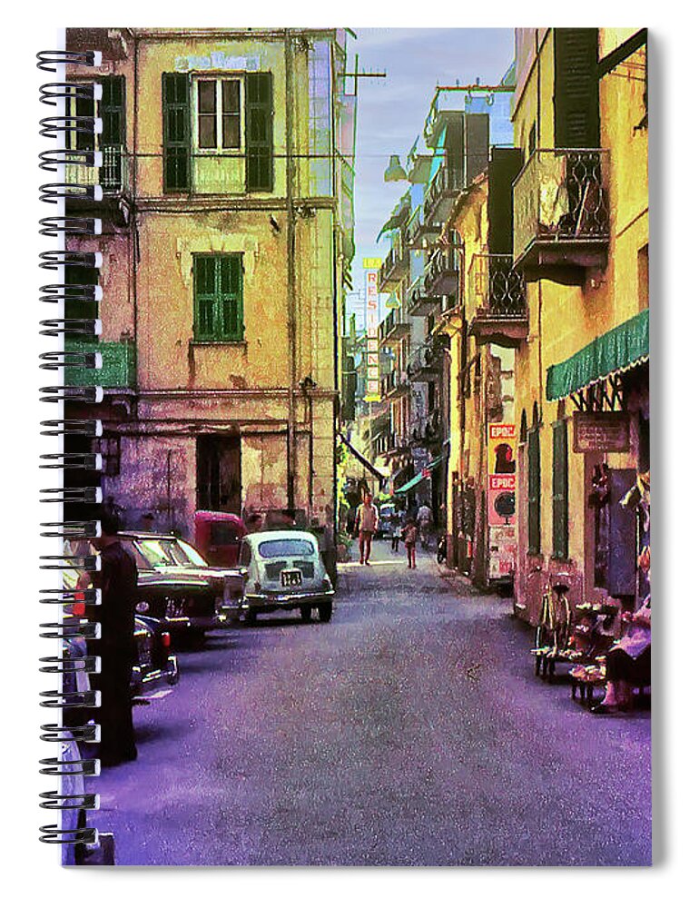 Italia Spiral Notebook featuring the digital art Finale Ligure Italia 1962 by Frank Lee
