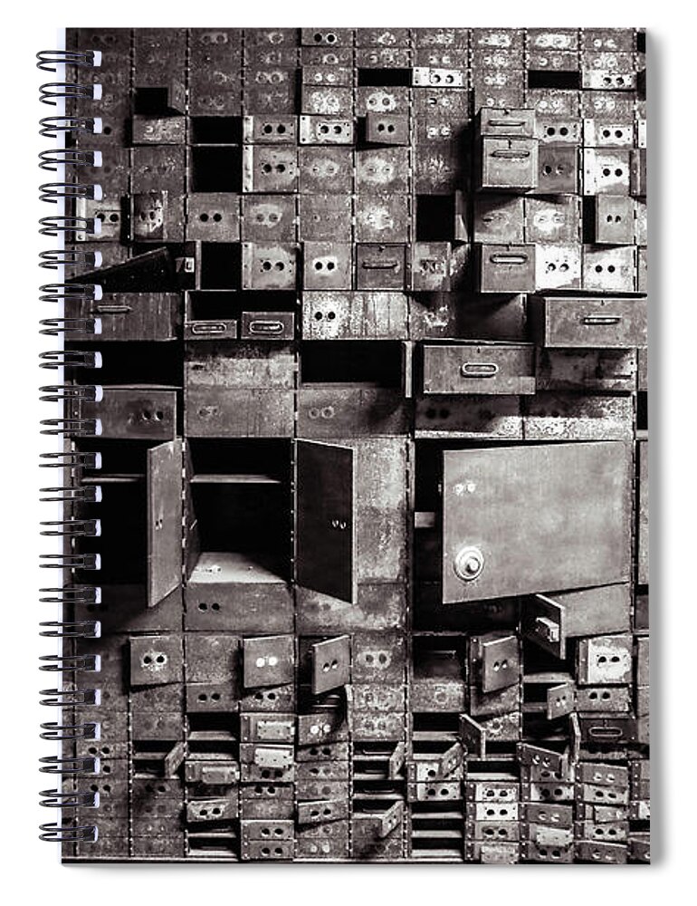 Safety Deposit Box Spiral Notebook featuring the photograph Financial Disarray by Phil Cappiali Jr