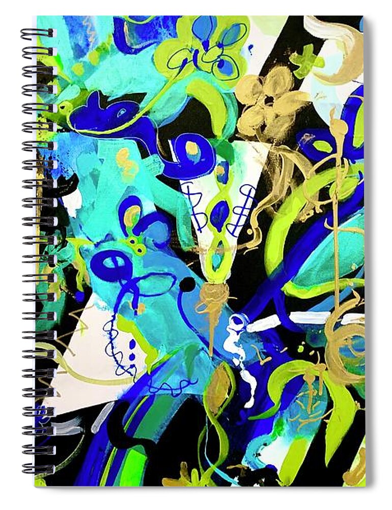 Blue Spiral Notebook featuring the painting Finding Time by Patsy Walton