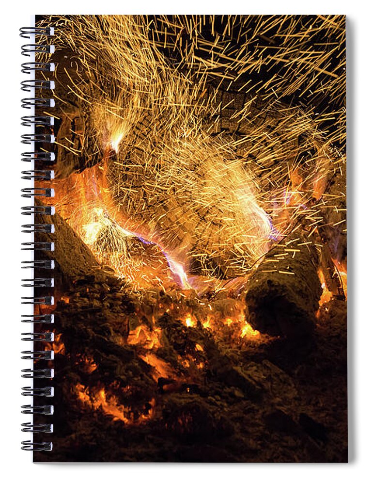 Fire Spiral Notebook featuring the photograph Fire and flames 2 by Adriana Mueller