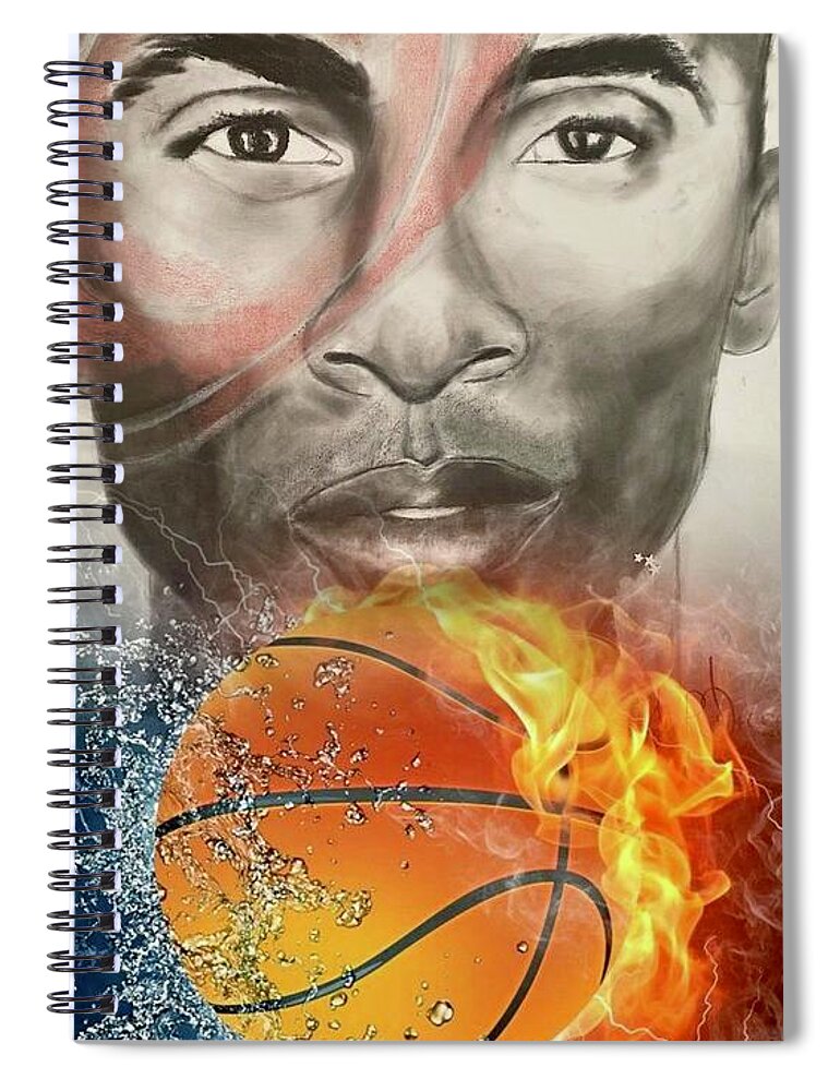  Spiral Notebook featuring the mixed media Fire by Angie ONeal