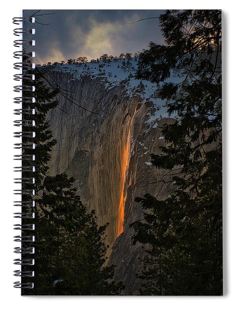 Landscape Spiral Notebook featuring the photograph Fire Fall Between by Romeo Victor