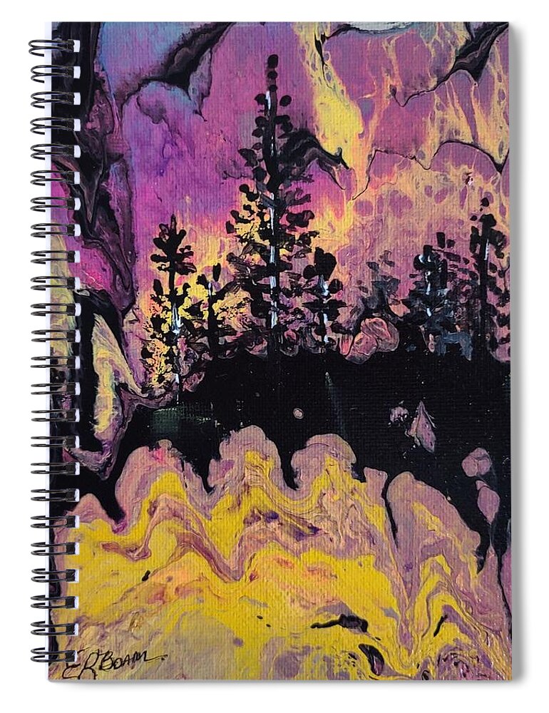  Spiral Notebook featuring the painting Fire in the Forest by Elise Boam