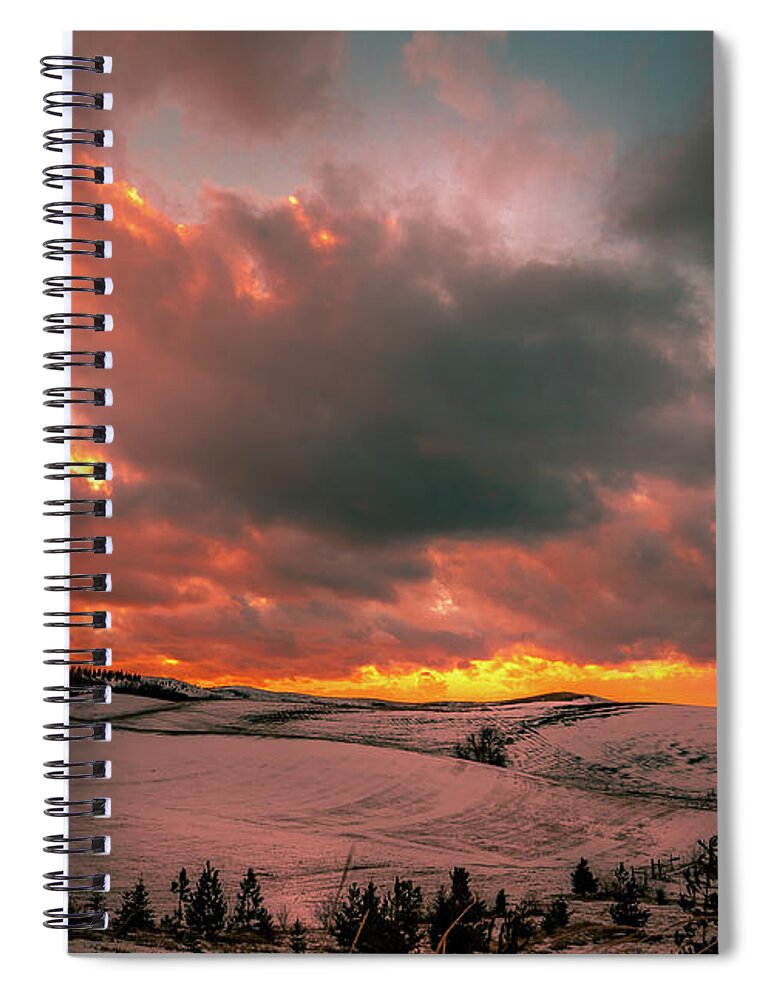 Fire In The Sky Spiral Notebook featuring the photograph Fire in the Sky by David Patterson