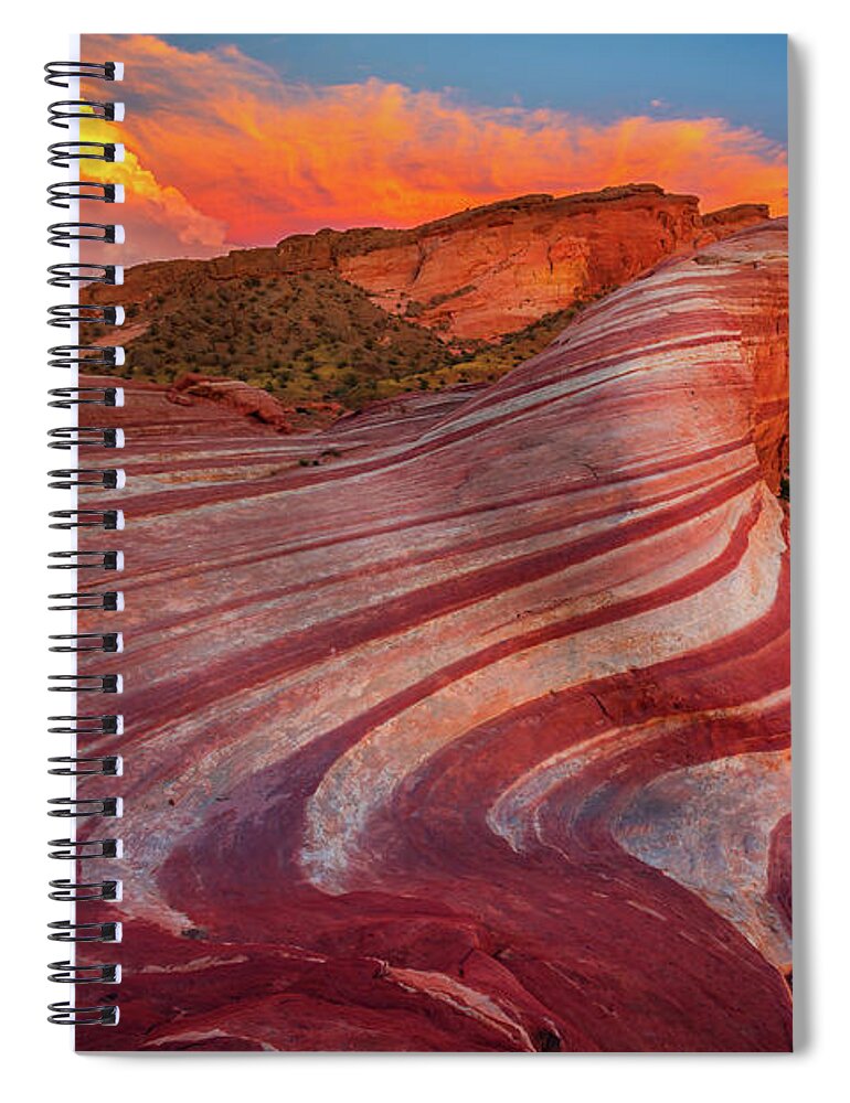 America Spiral Notebook featuring the photograph Fire Wave by Inge Johnsson