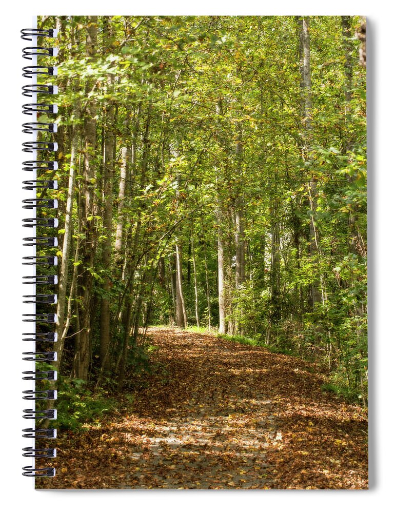 Arcing Spiral Notebook featuring the photograph First Day of Fall Glows by Charles Floyd