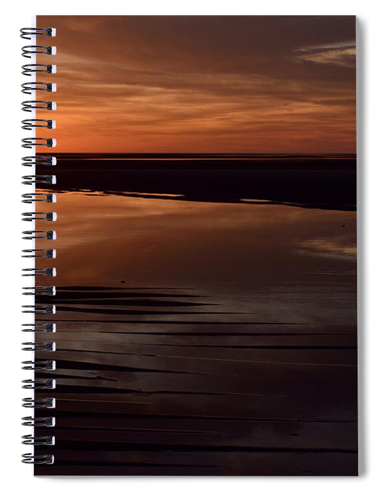 First Encounter Beach Spiral Notebook featuring the photograph First Encounter Reflections by Debra Banks