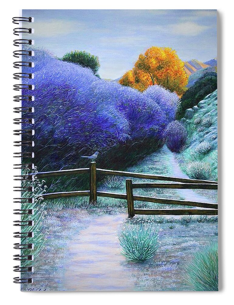 Kim Mcclinton Spiral Notebook featuring the painting First Frost on the Mesquite Trail by Kim McClinton