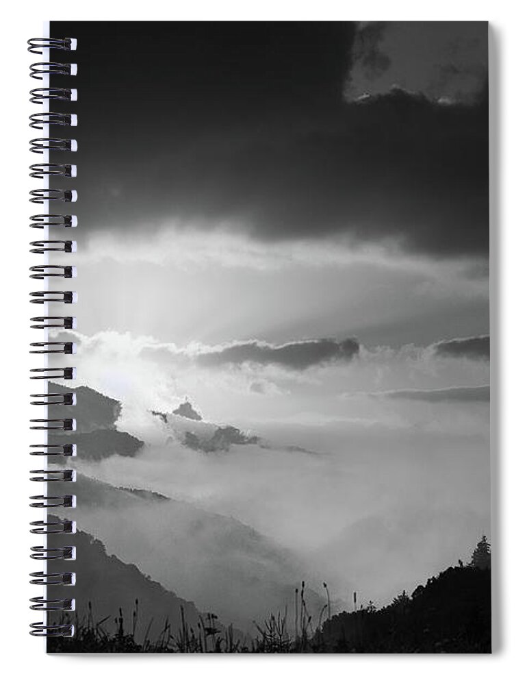Landscapes Spiral Notebook featuring the photograph First Light, Smoky Mountains by Theresa D Williams