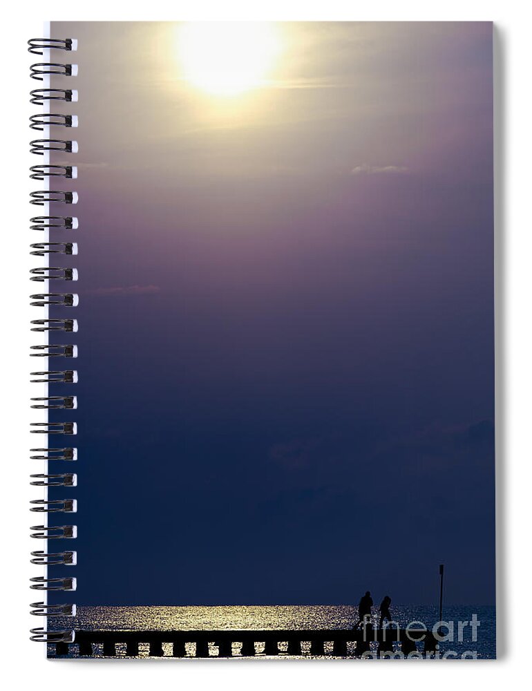 Sea Spiral Notebook featuring the photograph First lights of the day by The P