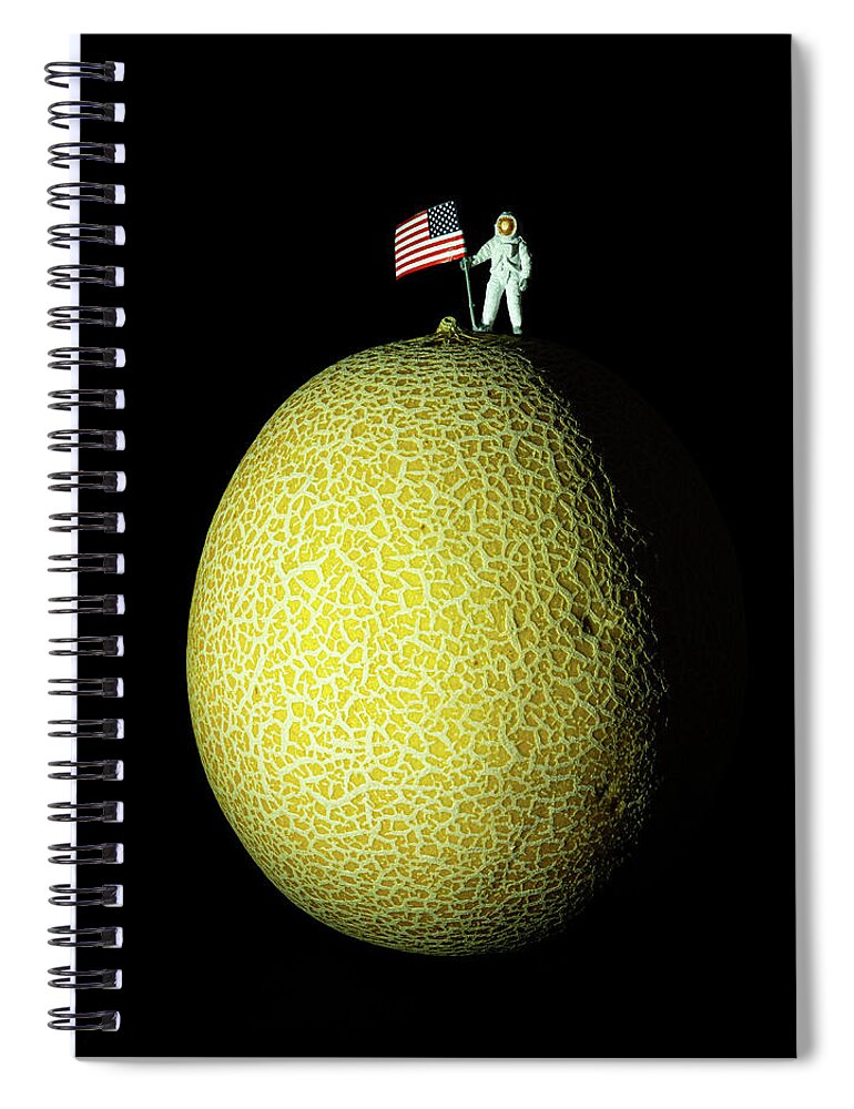 Galia Spiral Notebook featuring the photograph First Man on the Melon by Nigel R Bell