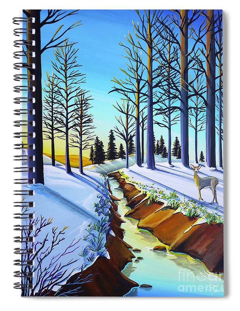 Winter Spiral Notebook featuring the painting First Morning Light by Cindy Thornton