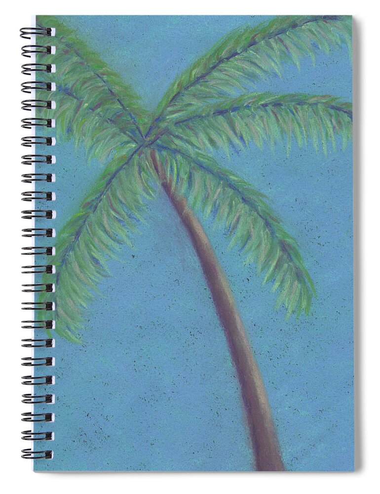 Palm Tree Spiral Notebook featuring the pastel First Palm Tree by Anne Katzeff