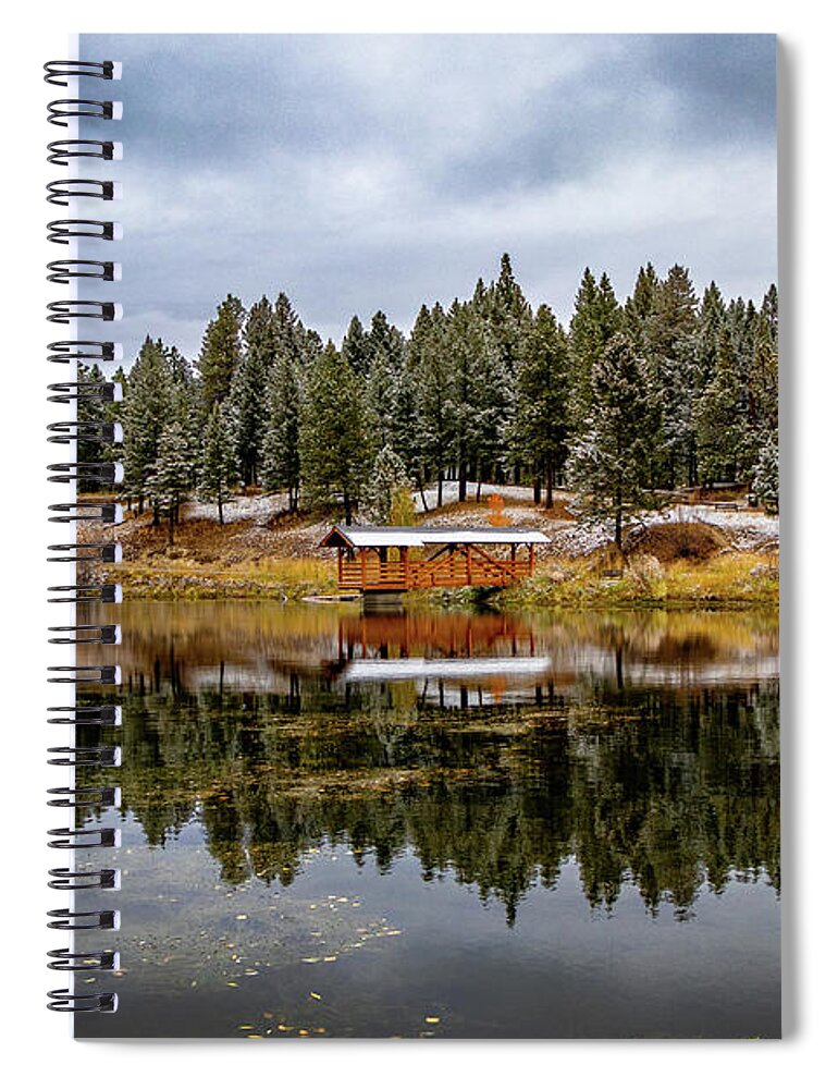 Landscape Spiral Notebook featuring the photograph First snow at Idlewild by Thomas Nay