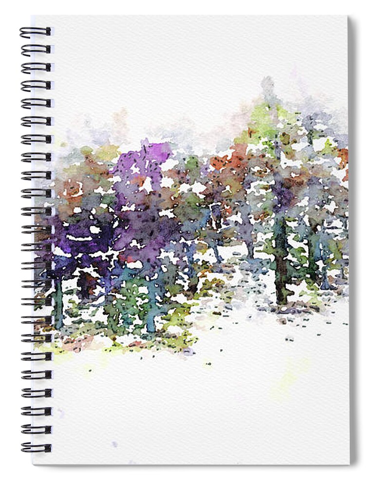 First Snow Spiral Notebook featuring the painting First Snow by Susan Maxwell Schmidt