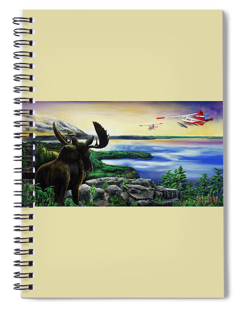 Moose Spiral Notebook featuring the digital art First Strike by Joe Baltich