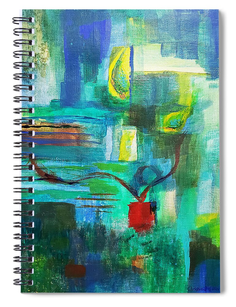 Abstract Spiral Notebook featuring the painting Fish Eyed by Christine Bolden