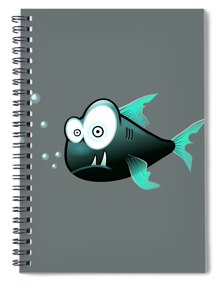 Fish Funny Cartoon Odd Surprised Eyes Swimming Spiral Notebook by Jeff  Brassard - Fine Art America