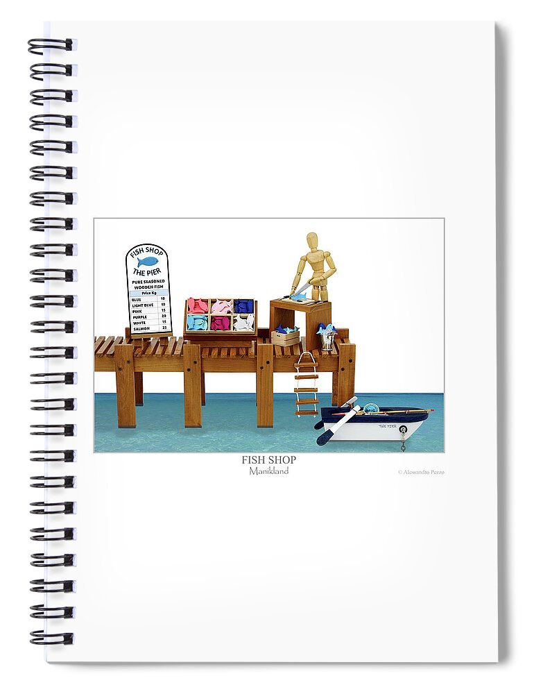 Alessandro Pezzo Spiral Notebook featuring the photograph Fish Shop by Alessandro Pezzo