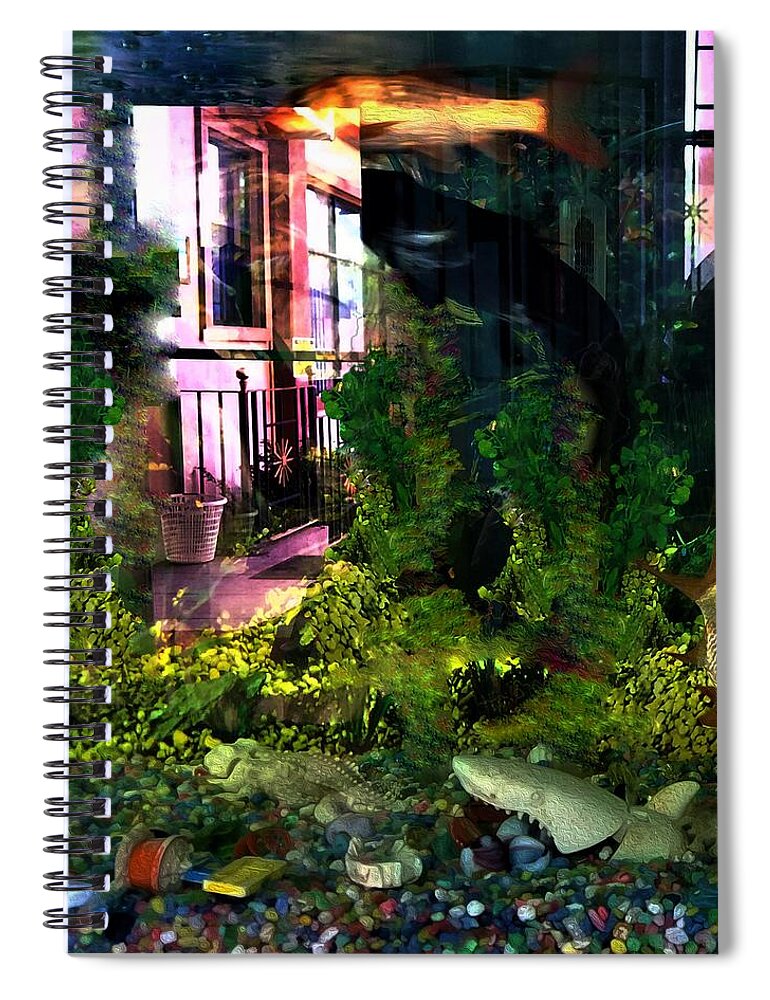 Fish Spiral Notebook featuring the digital art Fish Tank 2 by Aldane Wynter
