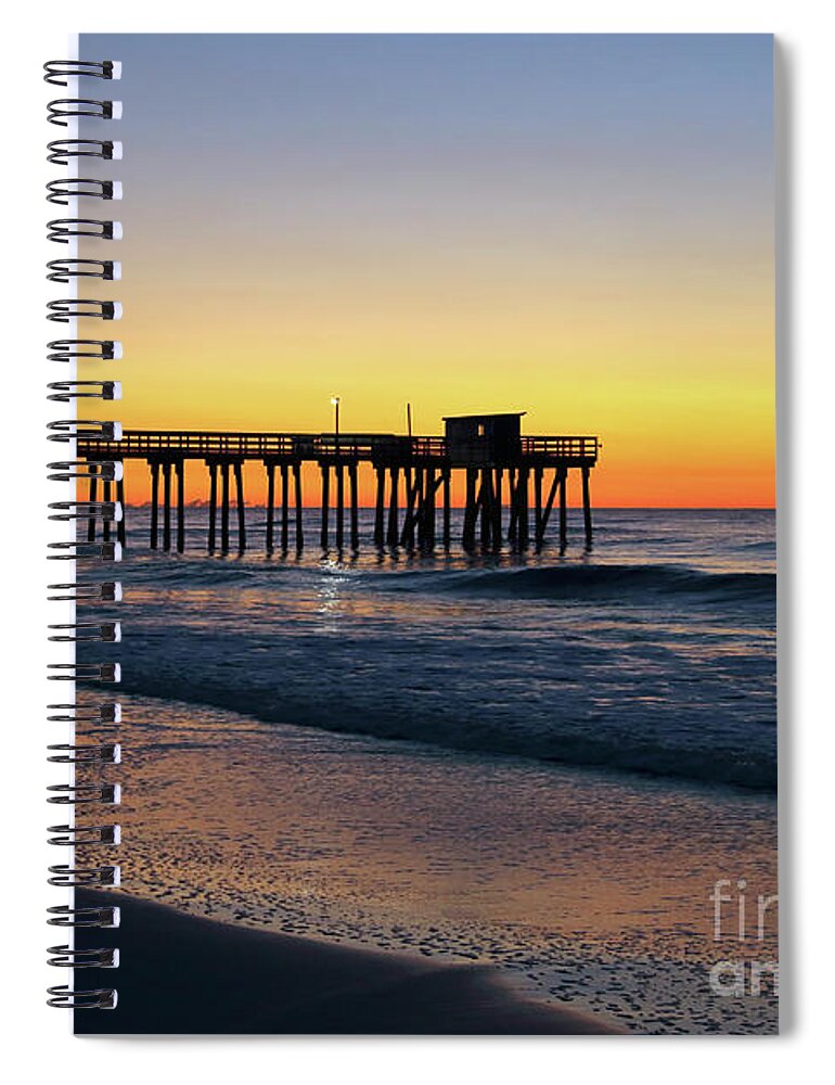 Avalon New Jersey Spiral Notebook featuring the photograph Fishing Heaven - The Avalon Fishing Club Pier in Avalon New Jersey by John Van Decker