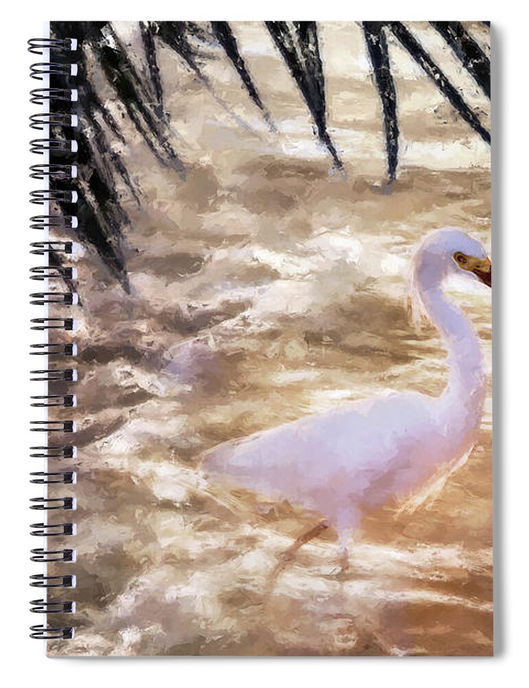 Fishing The Surf Spiral Notebook featuring the painting Fishing the Surf by Jon Neidert