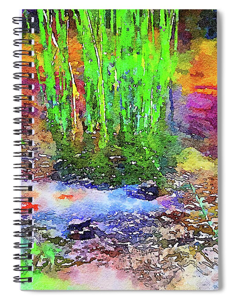 Fishpond Spiral Notebook featuring the photograph Fishpond Bellagio Gardens, Las Vegas by Tatiana Travelways