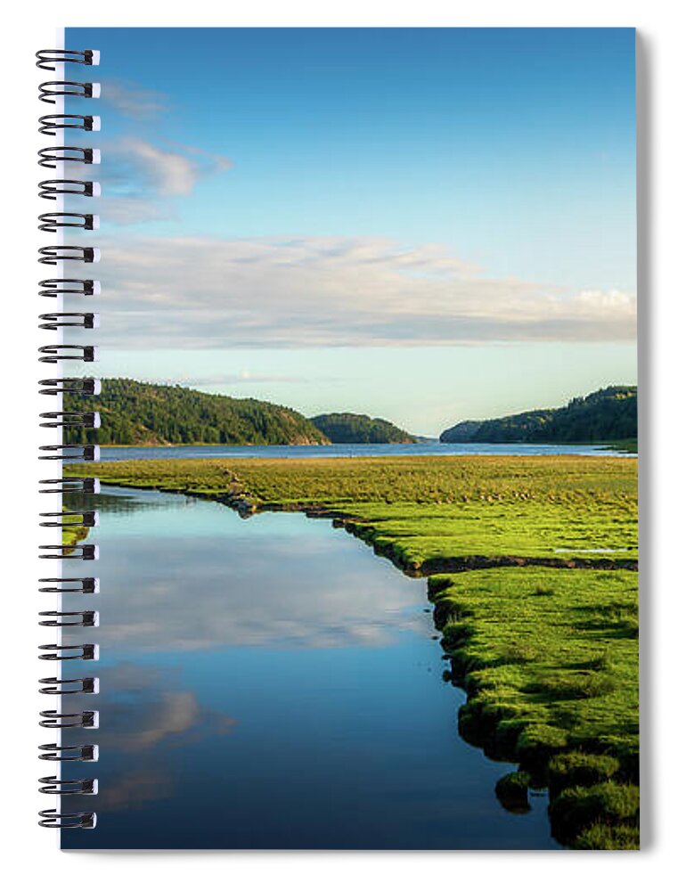 Sunset Spiral Notebook featuring the photograph Fjord Landscape In Sunset by Nicklas Gustafsson
