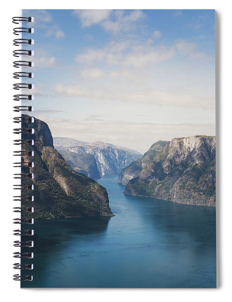 Fjord Spiral Notebook featuring the photograph Fjord Landscape by Nicklas Gustafsson