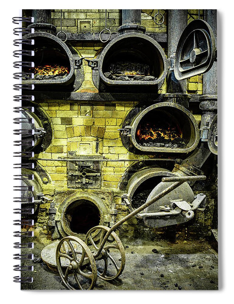 Carrickfergus Spiral Notebook featuring the photograph Flame Gasworks by Nigel R Bell