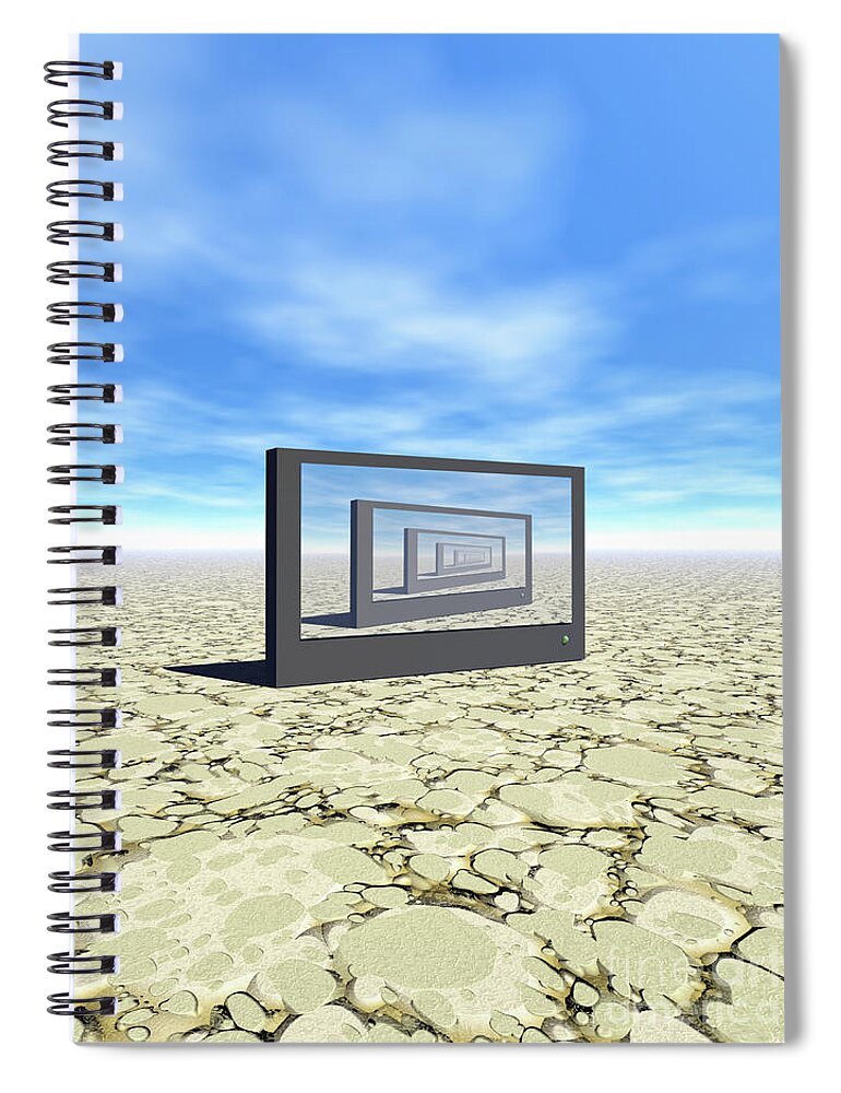 Digital Art Spiral Notebook featuring the digital art Flat Screen Desert Scene by Phil Perkins