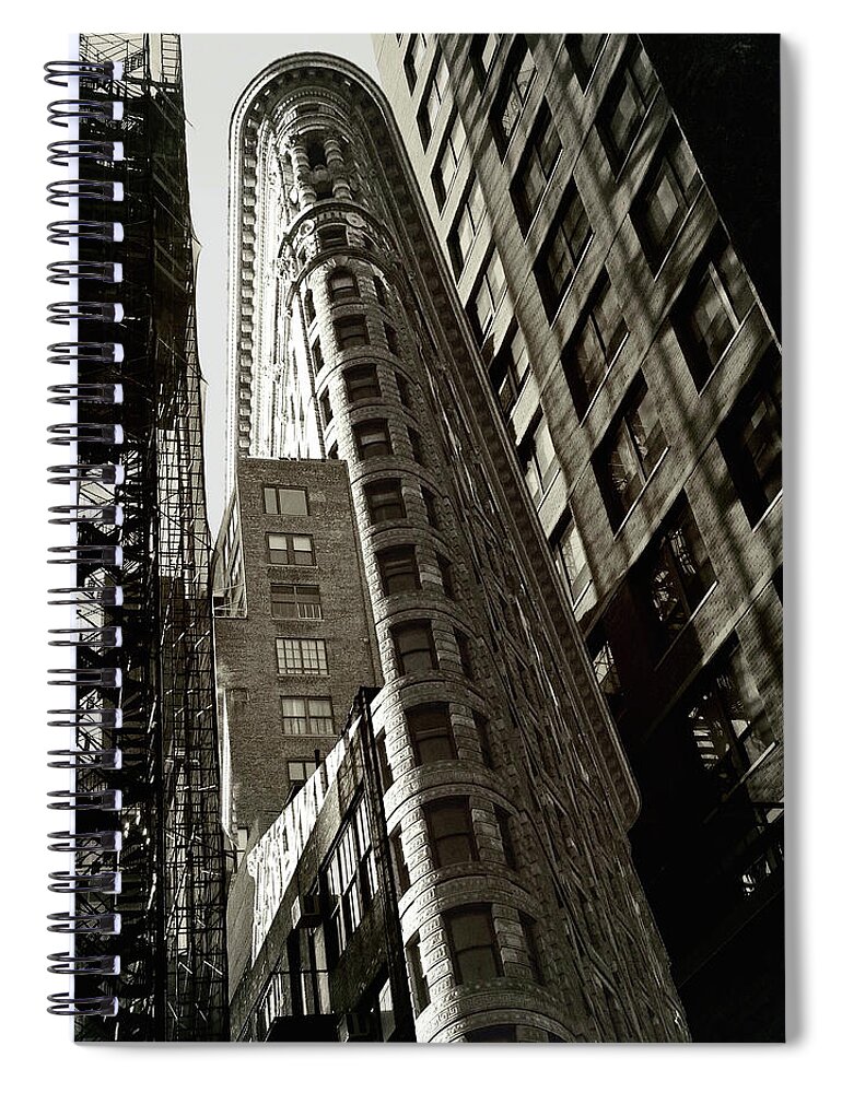 ‘flatiron Building’ Spiral Notebook featuring the photograph Flatiron Building With A Twist by Carol Whaley Addassi