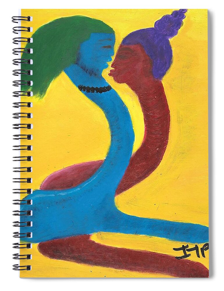 Man Spiral Notebook featuring the painting Fleshing by Esoteric Gardens KN