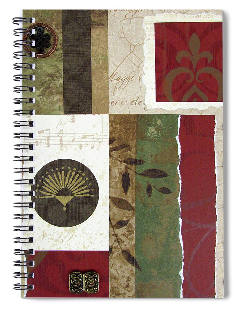 Mixed-media Spiral Notebook featuring the mixed media Fleur-ish by MaryJo Clark