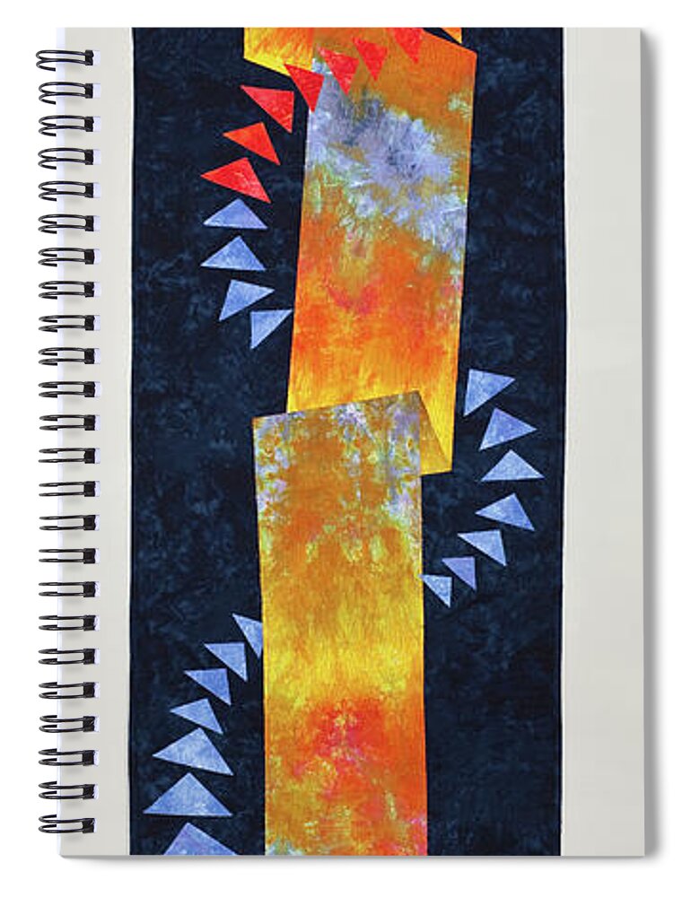Flight Spiral Notebook featuring the mixed media Flight at Sunset by Vivian Aumond