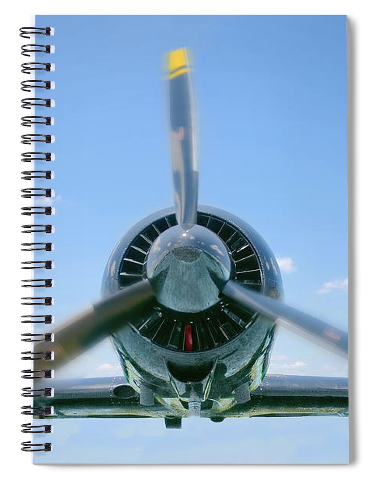 Airplane Spiral Notebook featuring the photograph Flight in color by Rudy Umans