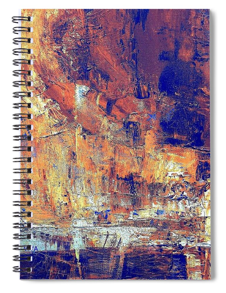Viva Spiral Notebook featuring the painting Flinders Ancient Cave by VIVA Anderson