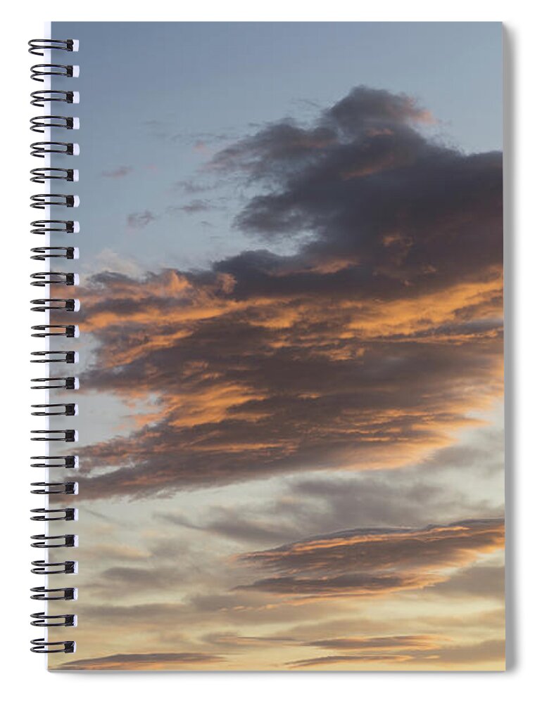 Clouds Spiral Notebook featuring the photograph Cloud at sunset, like a bird by Adriana Mueller
