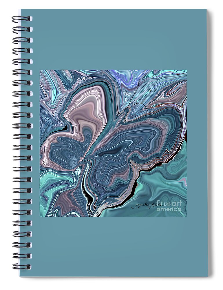 Butterfly Spiral Notebook featuring the digital art Floating Butterfly by Jacqueline Shuler
