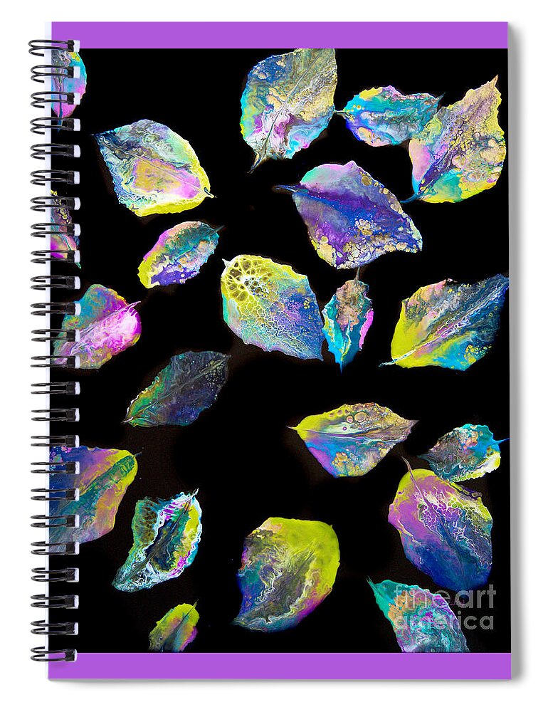 Etherial Floating Feathers Colorful Contemporary Art Modern Art Feather-art Abstract Art Spiral Notebook featuring the painting Floating Feathers 7045 by Priscilla Batzell Expressionist Art Studio Gallery