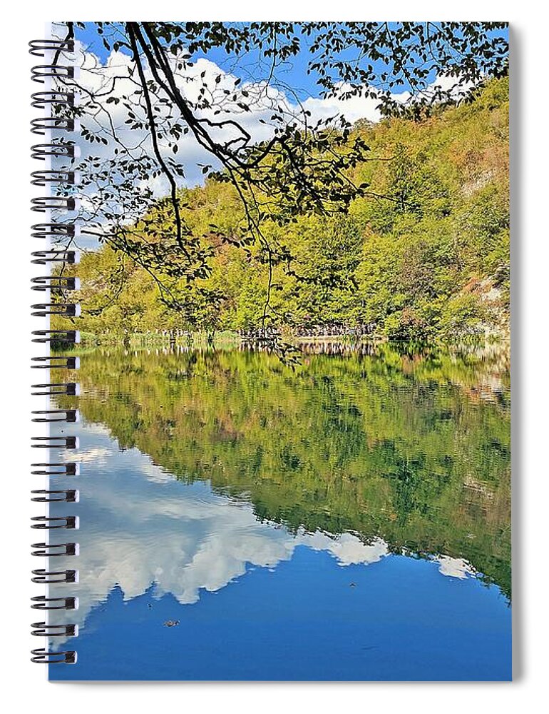 Plitvice Lakes Spiral Notebook featuring the photograph Floating forest by Yvonne Jasinski