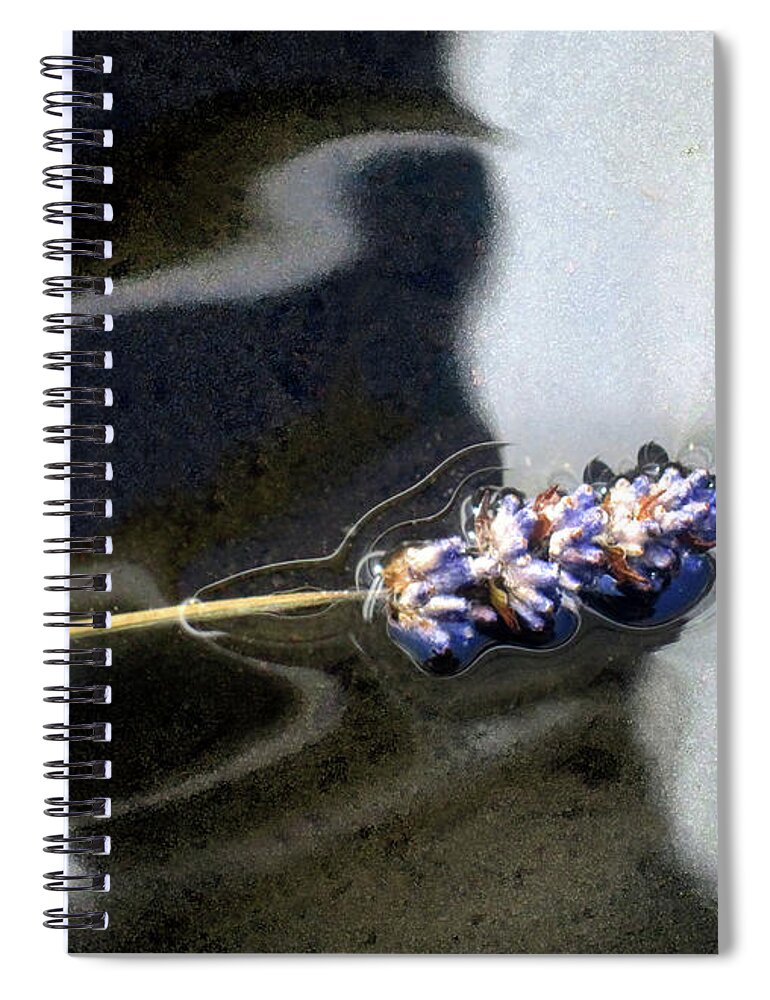 Floating Flower Spiral Notebook featuring the photograph Floating Lavender by Jaeda DeWalt