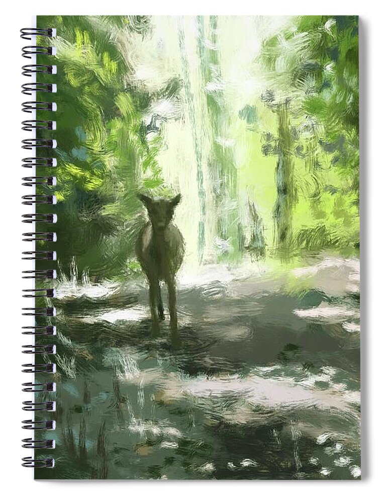Flora Spiral Notebook featuring the digital art Flora And Fauna by Larry Whitler