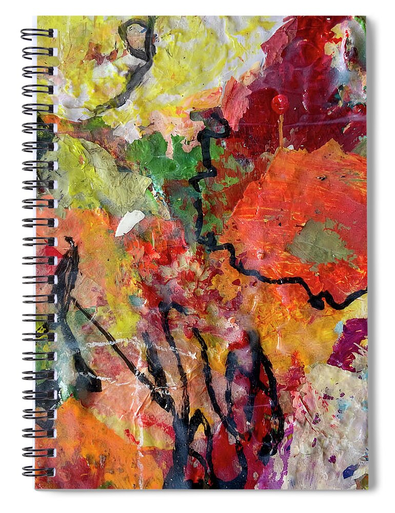 Spring Spiral Notebook featuring the painting Floral Fragments 02 by Jo-Anne Gazo-McKim