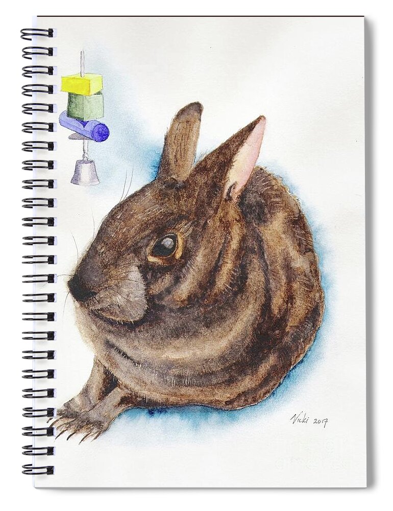 Rabbit Spiral Notebook featuring the painting Florida Marsh Rabbit by Vicki B Littell